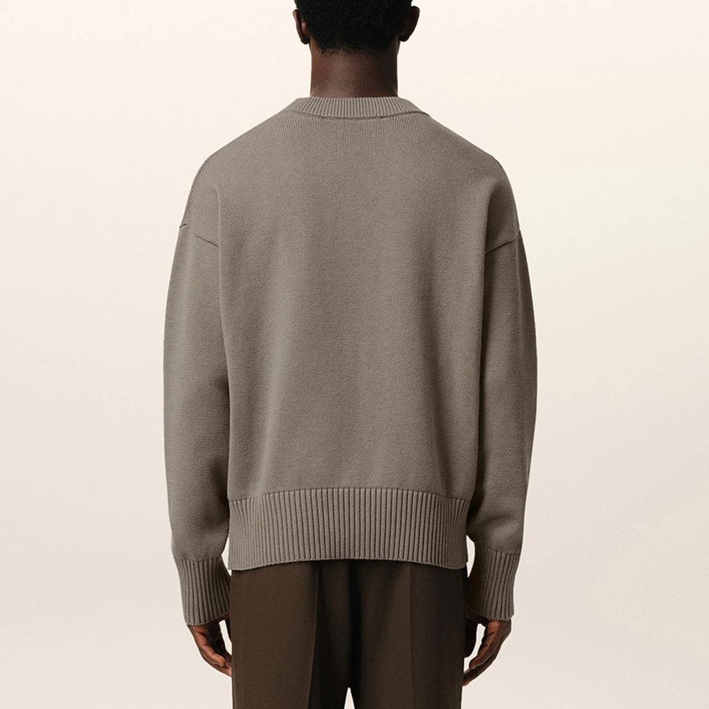 AMI Paris Logo Cotton-Blend Knit Jumper - M